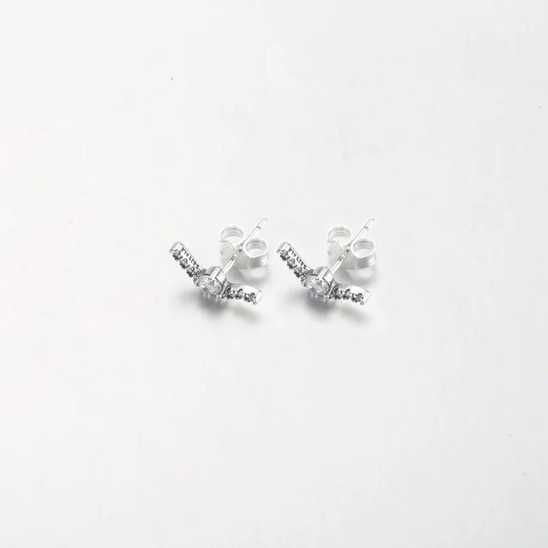 (imagem para) Brincos PANDORA Sparkling Wave - 292544C01 - Visualizar 3
