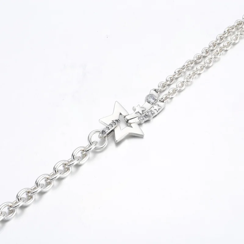 (imagem para) PANDORA Bracelete Dupla Corrente Estrela Cadente - 592409C01 - Visualizar 6