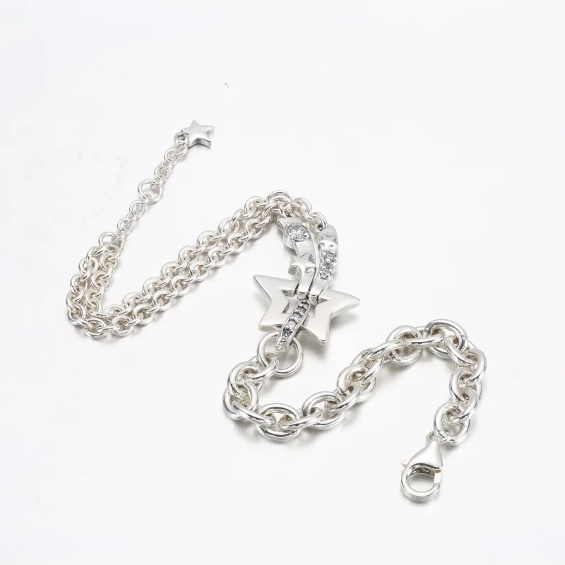 (imagem para) PANDORA Bracelete Dupla Corrente Estrela Cadente - 592409C01 - Visualizar 8