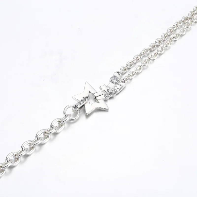 (imagem para) PANDORA Bracelete Dupla Corrente Estrela Cadente - 592409C01 - Visualizar 10