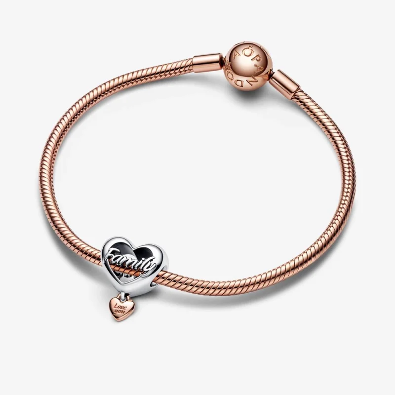 (imagem para) PANDORA Charm Coração Love You Family - 782326C00 - Visualizar 4