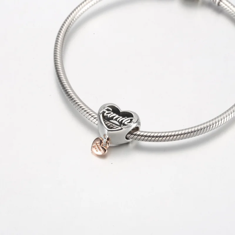 (imagem para) PANDORA Charm Coração Love You Family - 782326C00 - Visualizar 7