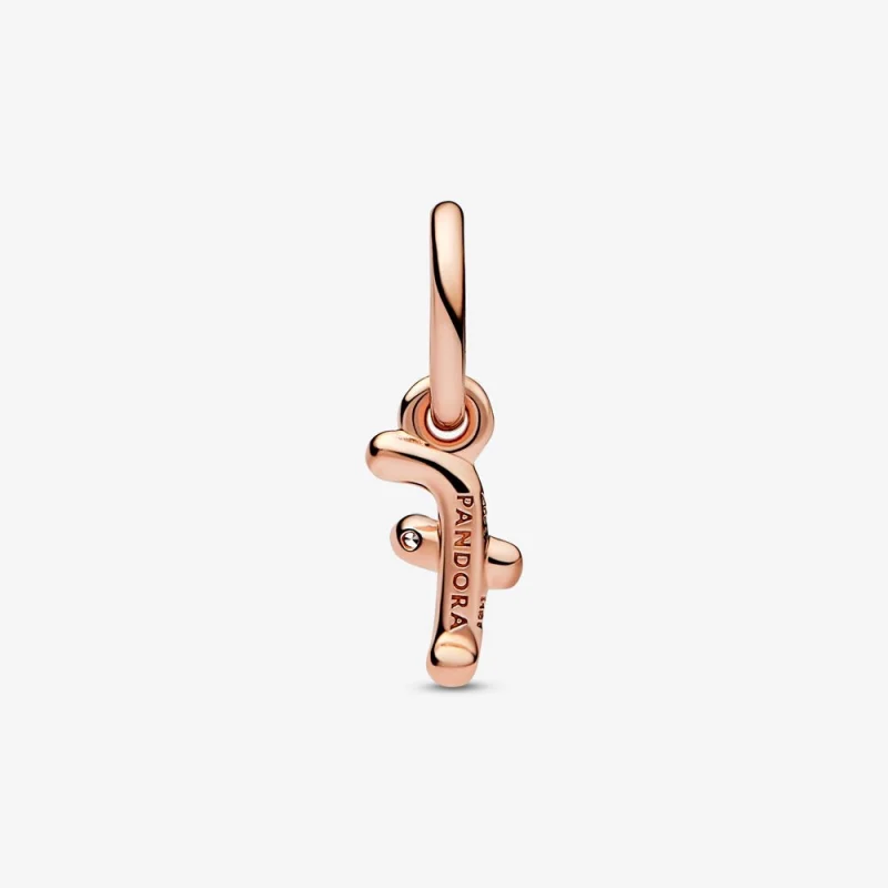 (imagem para) PANDORA Charm de Letra F em Alfabeto Script com Pingente - 782532C01 - Visualizar 3