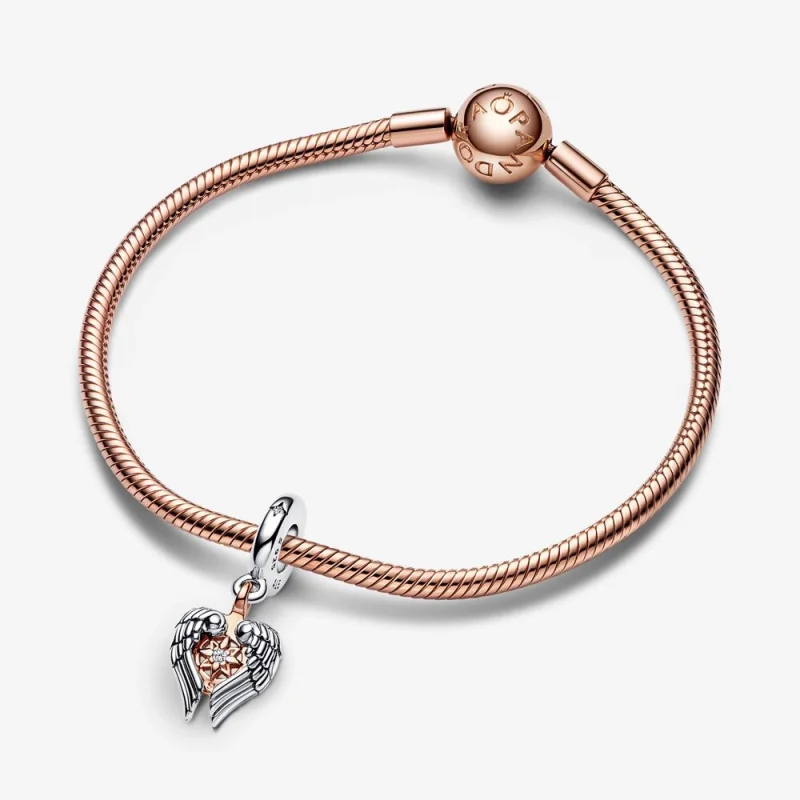 (imagem para) PANDORA Charm de Pingente Bússola Celeste com Asas de Anjo - 782359C01 - Visualizar 4