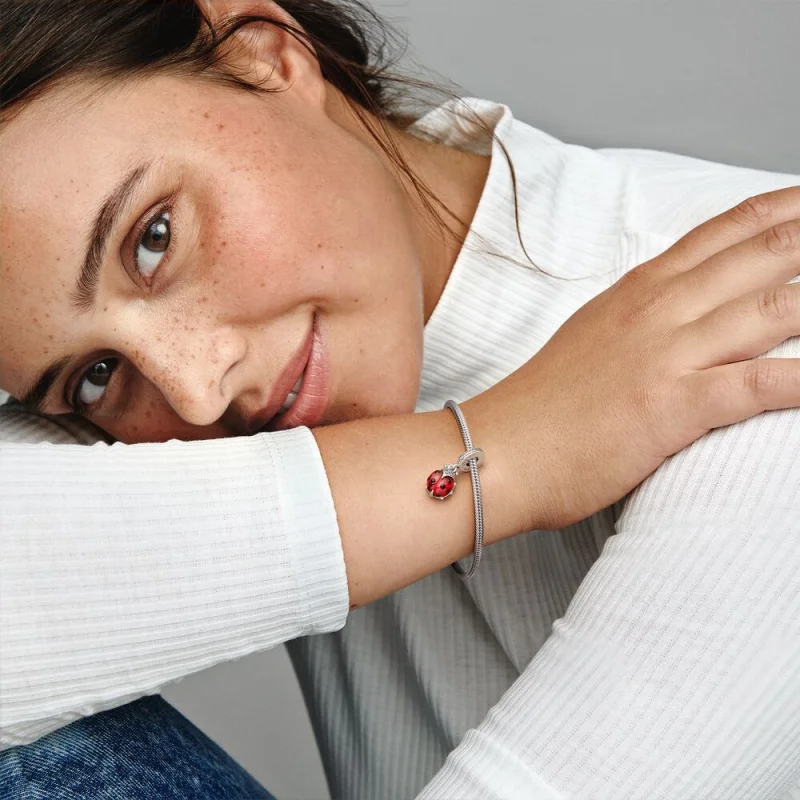 (imagem para) PANDORA Charm de Suspensão Joaninha Vermelha - 792571C01 - Visualizar 2