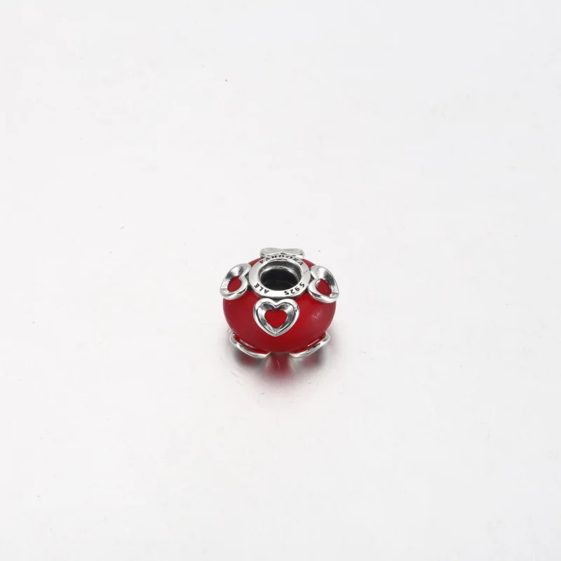 (imagem para) PANDORA Charm de Vidro Murano Vermelho Fosco e Corações - 792497C01 - Visualizar 10