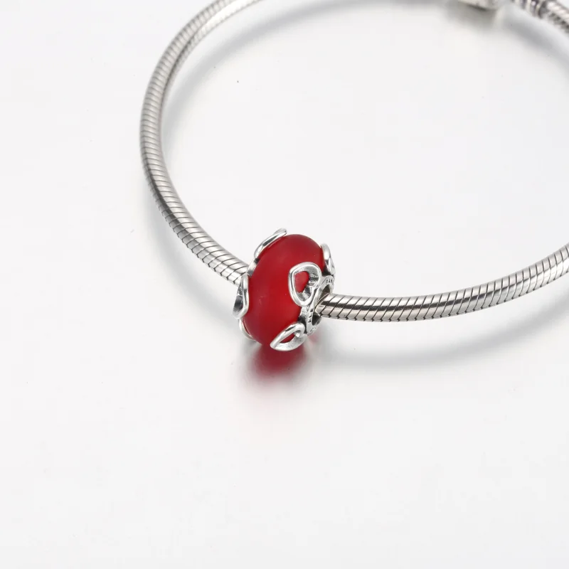 (imagem para) PANDORA Charm de Vidro Murano Vermelho Fosco e Corações - 792497C01 - Visualizar 12