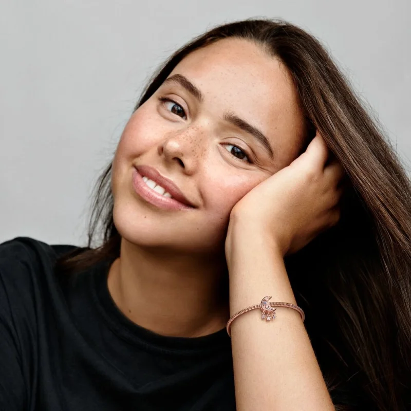 (imagem para) PANDORA Charm Estrela e Lua Crescente - 789643C01 - Visualizar 2