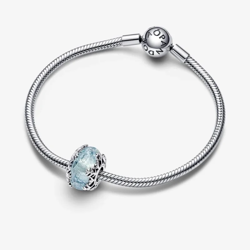 (imagem para) PANDORA Charm Murano de Floco de Neve Azul Invernal - 792377C00 - Visualizar 4