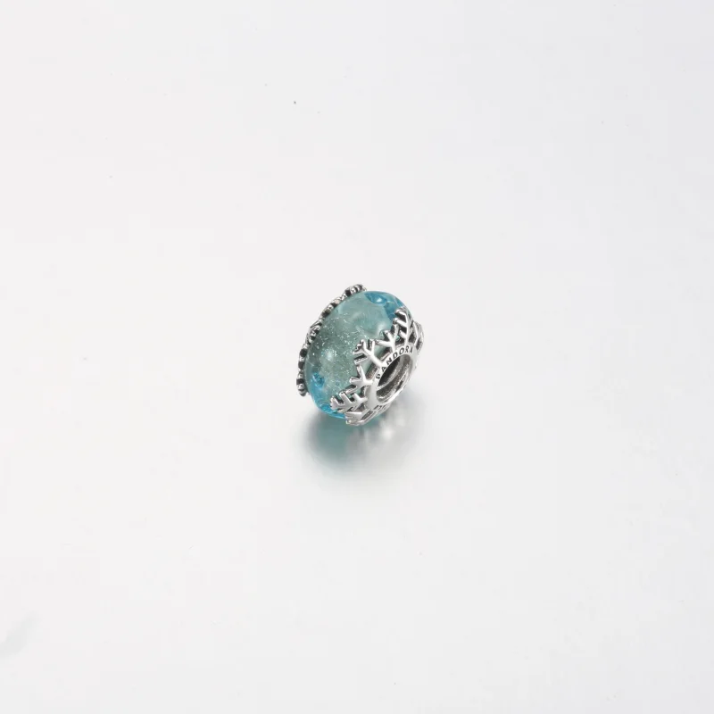 (imagem para) PANDORA Charm Murano de Floco de Neve Azul Invernal - 792377C00 - Visualizar 5