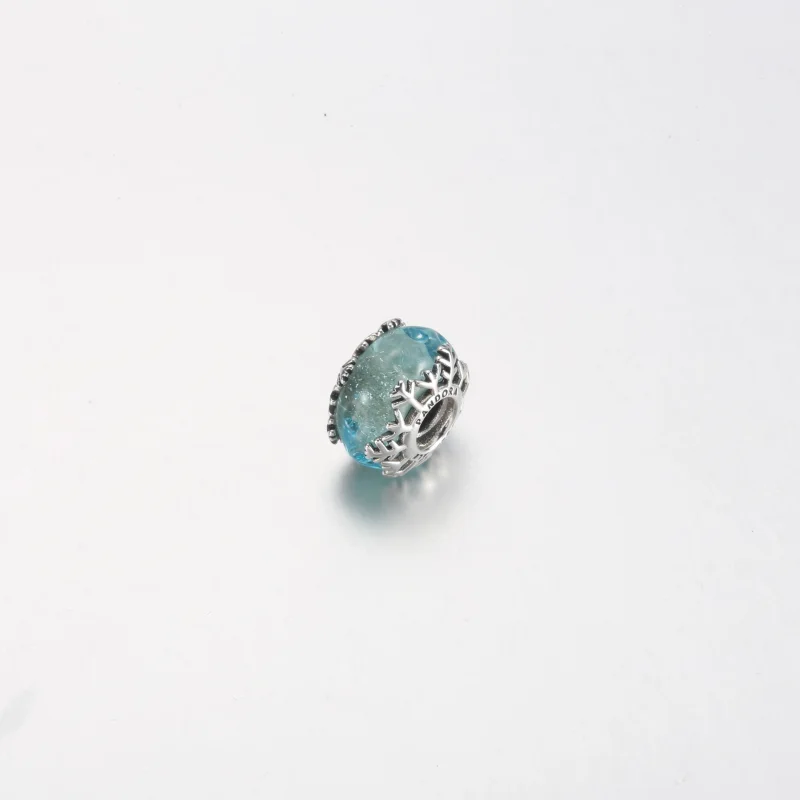 (imagem para) PANDORA Charm Murano de Floco de Neve Azul Invernal - 792377C00 - Visualizar 9