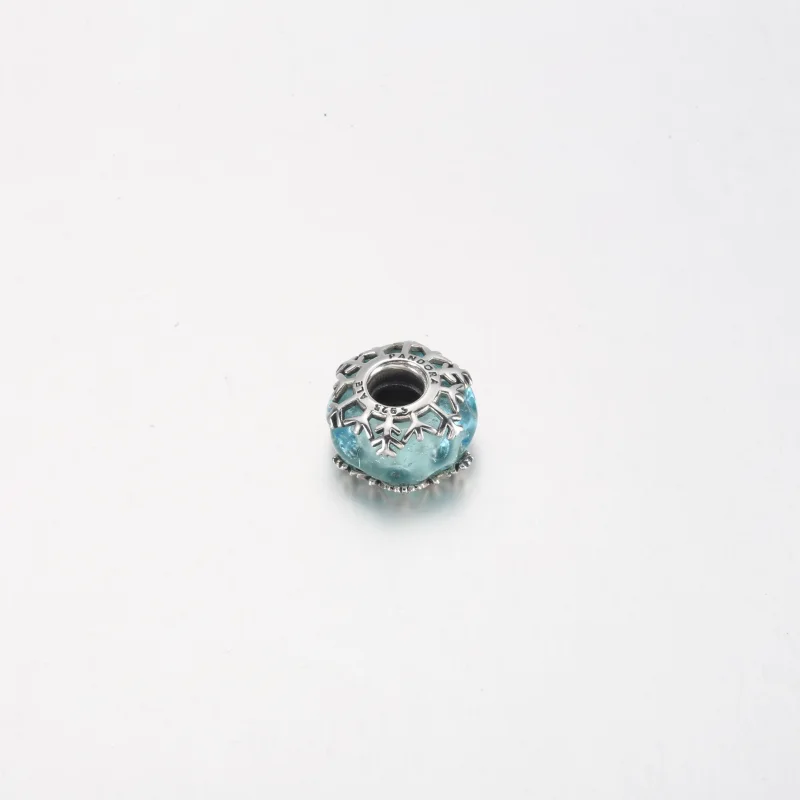 (imagem para) PANDORA Charm Murano de Floco de Neve Azul Invernal - 792377C00 - Visualizar 10