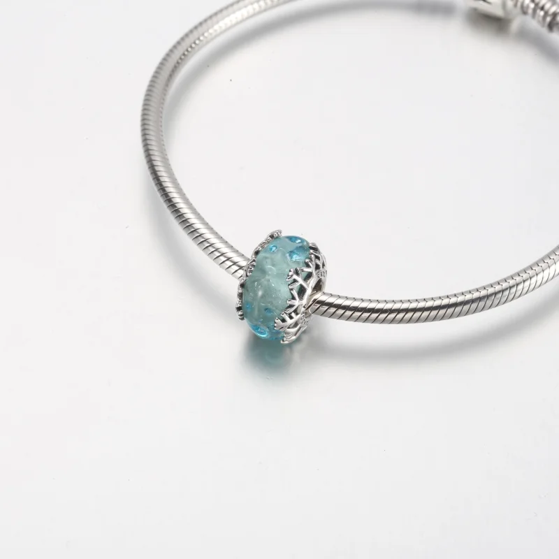 (imagem para) PANDORA Charm Murano de Floco de Neve Azul Invernal - 792377C00 - Visualizar 12