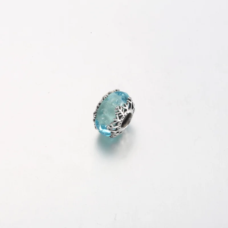(imagem para) PANDORA Charm Murano de Floco de Neve Azul Invernal - 792377C00 - Visualizar 13