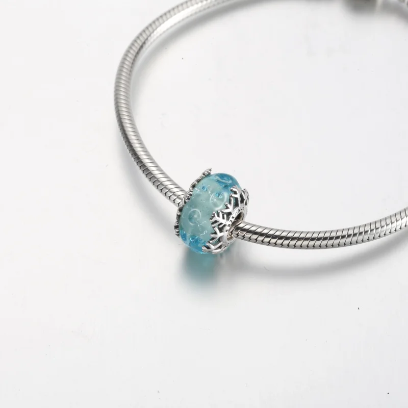 (imagem para) PANDORA Charm Murano de Floco de Neve Azul Invernal - 792377C00 - Visualizar 15