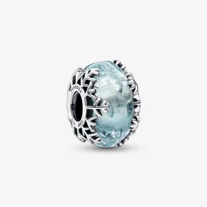 (imagem para) PANDORA Charm Murano de Floco de Neve Azul Invernal - 792377C00