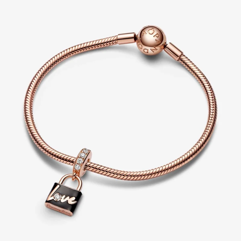 (imagem para) PANDORA Charm Pingente de Cadeado do Amor - 782508C01 - Visualizar 4