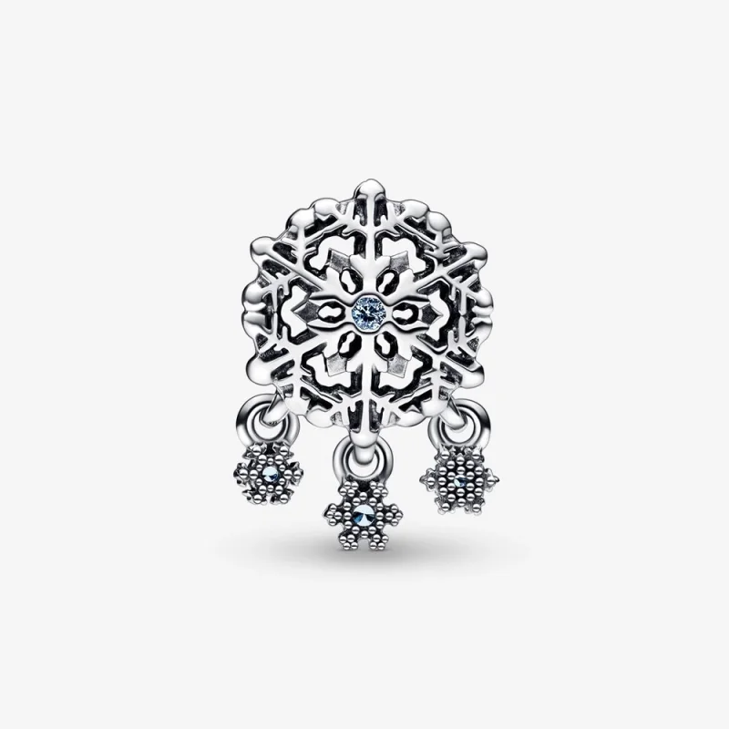 (imagem para) PANDORA Charm Pingente Gota de Floco de Neve Gelado - 792367C01 - Visualizar 4