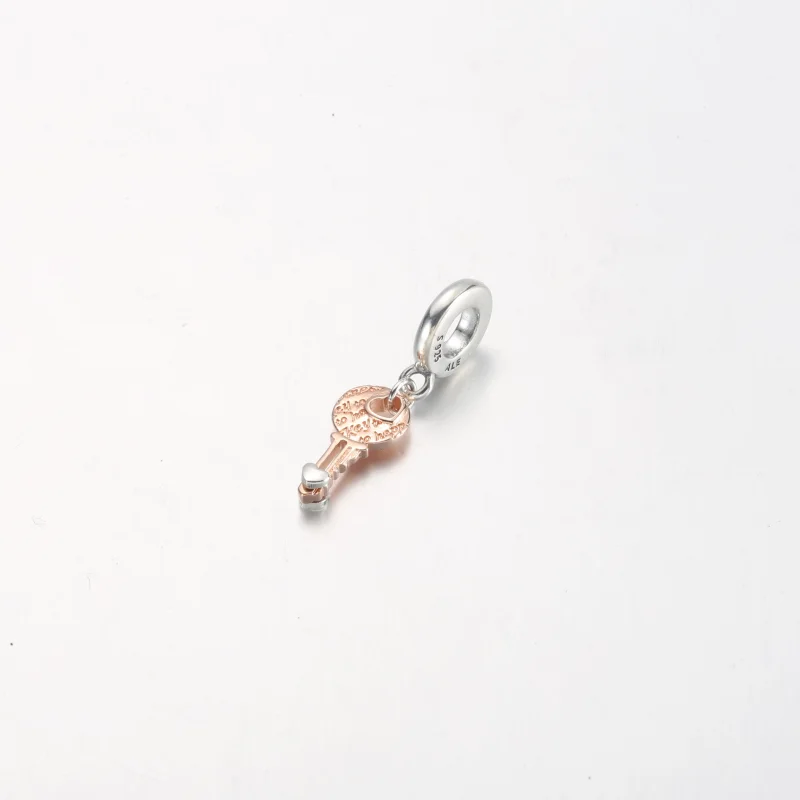 (imagem para) PANDORA Chave Duotônico e Charm Coração Deslizante - 782510C00 - Visualizar 5