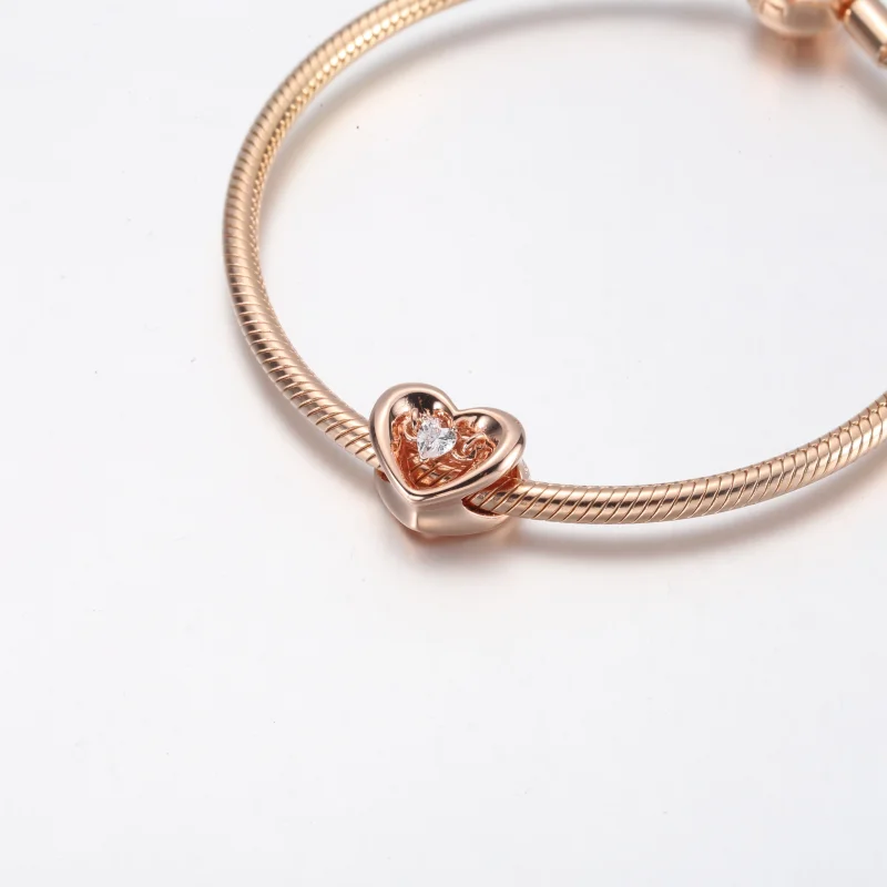 (imagem para) PANDORA Coração Radiante e Charm Pedra Flutuante - 782493C01 - Visualizar 8