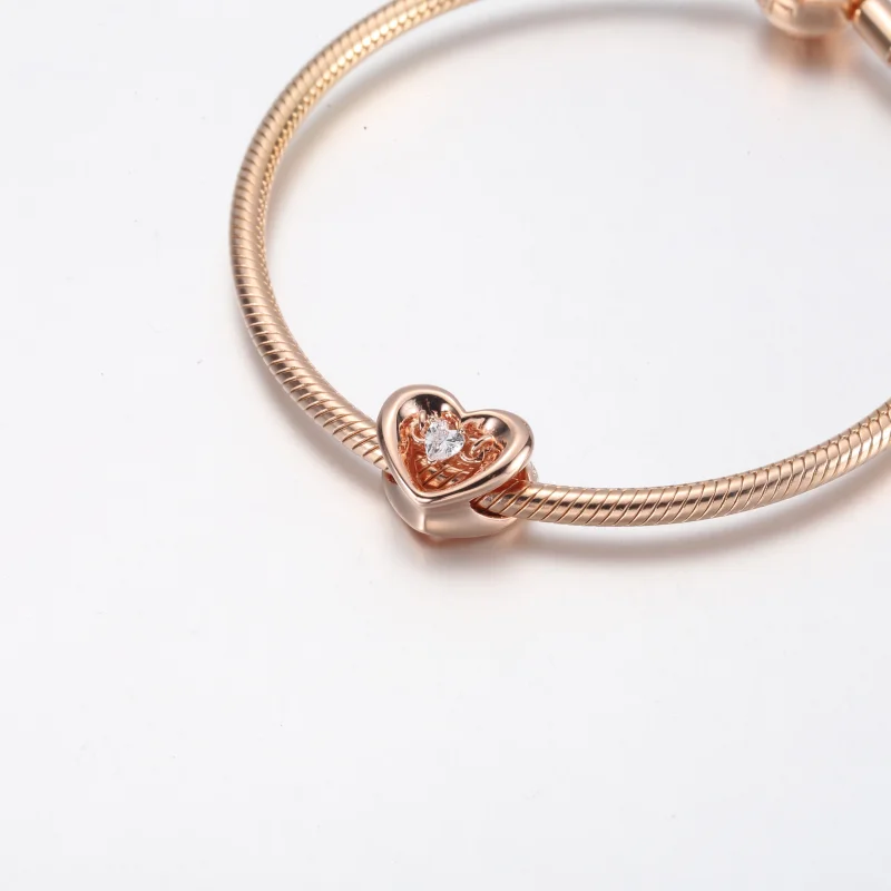 (imagem para) PANDORA Coração Radiante e Charm Pedra Flutuante - 782493C01 - Visualizar 12