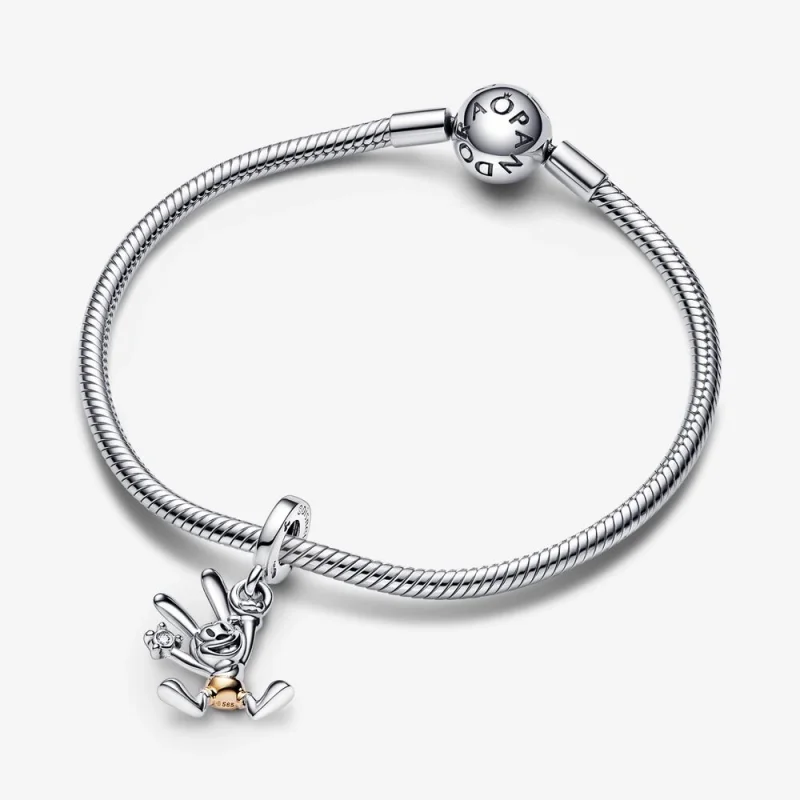 (imagem para) PANDORA Disney 100º Aniversário Charm Pingente Oscilante Oswald - 792519C01 - Visualizar 4