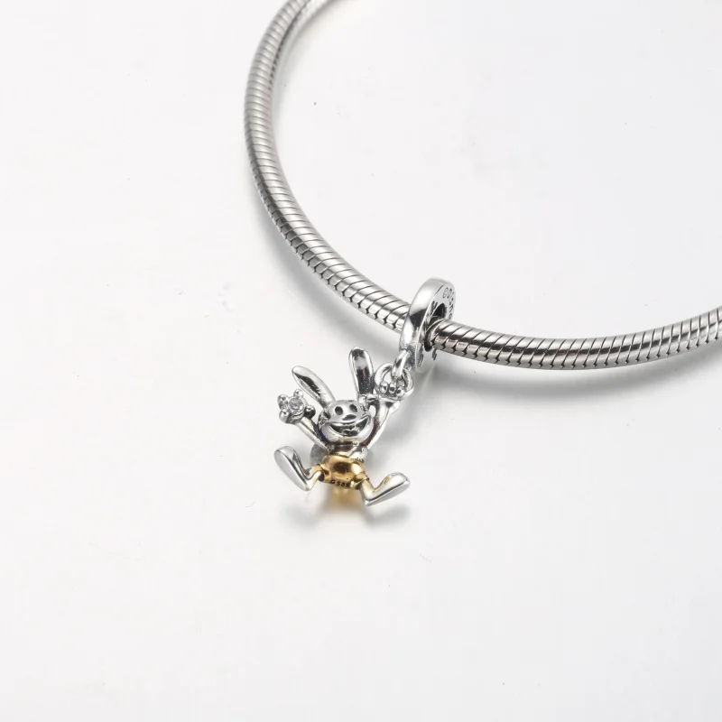 (imagem para) PANDORA Disney 100º Aniversário Charm Pingente Oscilante Oswald - 792519C01 - Visualizar 8