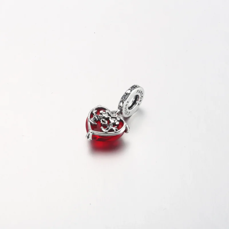 (imagem para) PANDORA Disney Beijo do Mickey e Minnie Mouse Charm Pingente de Vidro Murano Ver - Visualizar 6