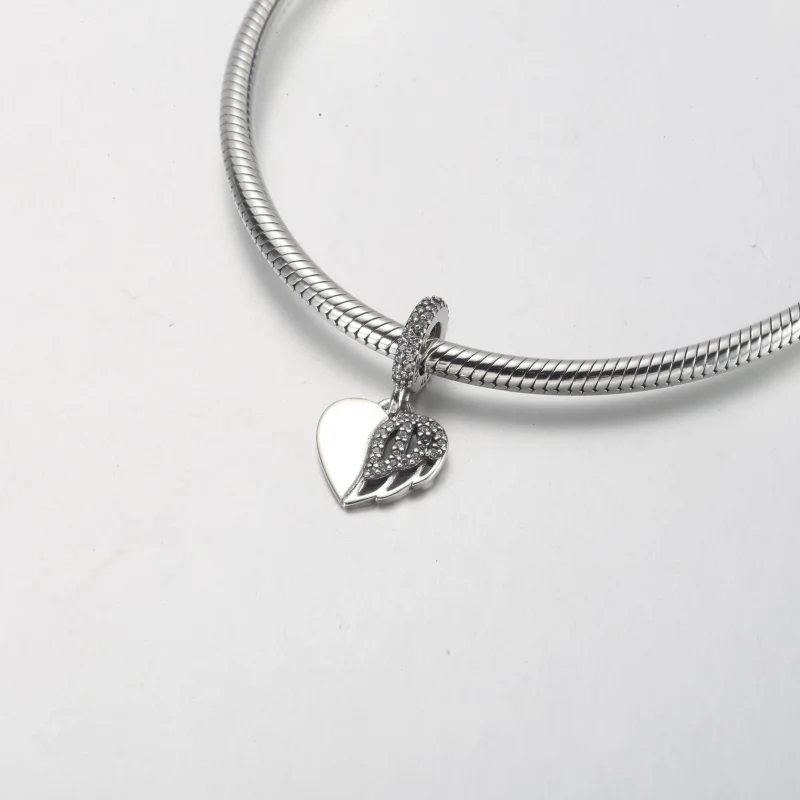 (imagem para) Pandora Heart and Angel Dangle - 792646C01 - Visualizar 4