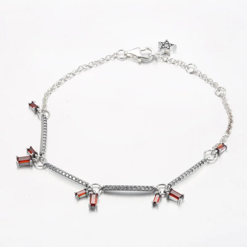 (imagem para) PANDORA Pulseira de Barra de Pavé em Formato de Traqueira - 592537C01 - Visualizar 6