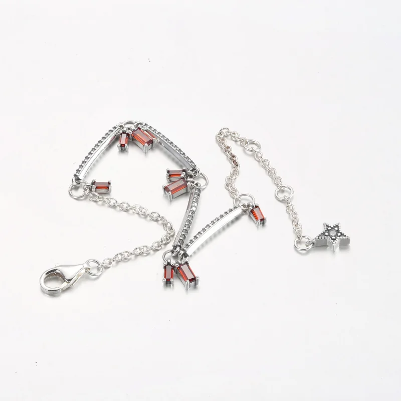 (imagem para) PANDORA Pulseira de Barra de Pavé em Formato de Traqueira - 592537C01 - Visualizar 9