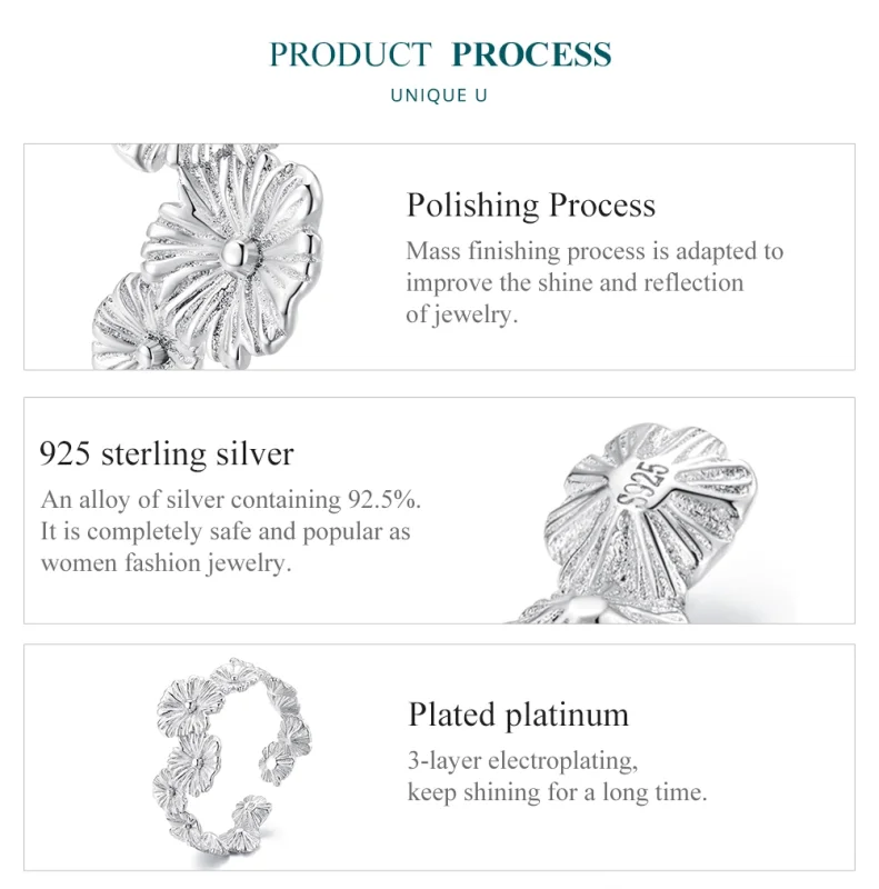 (imagem para) Anel de Faixa Estilo Pandora Clássico com Flor Margarida - BSR382 - Visualizar 5