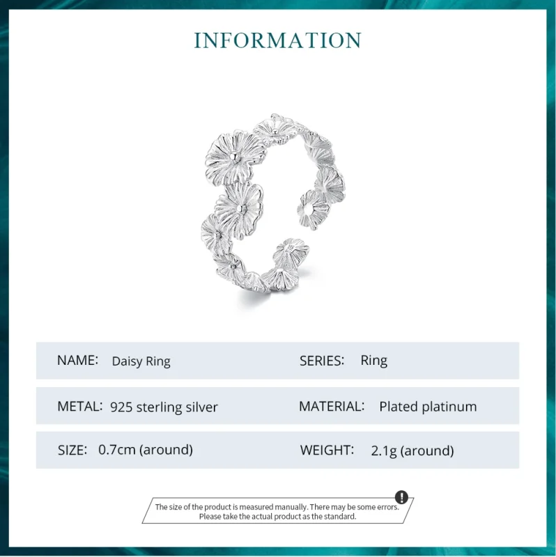 (imagem para) Anel de Faixa Estilo Pandora Clássico com Flor Margarida - BSR382 - Visualizar 6