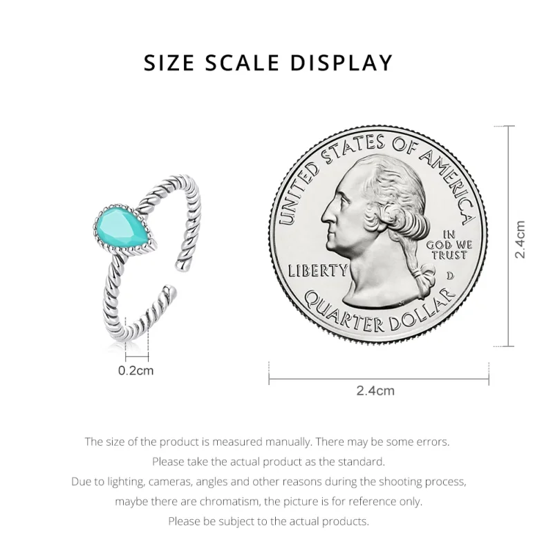 (imagem para) Anel Pandora Style Lágrima Aberto - BSR247 - Visualizar 5