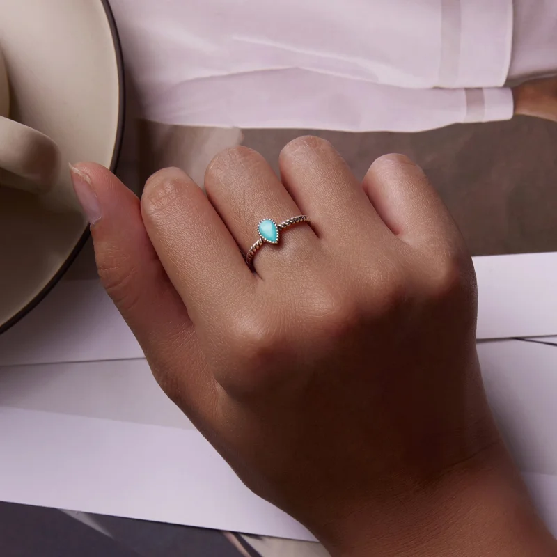 (imagem para) Anel Pandora Style Lágrima Aberto - BSR247 - Visualizar 10