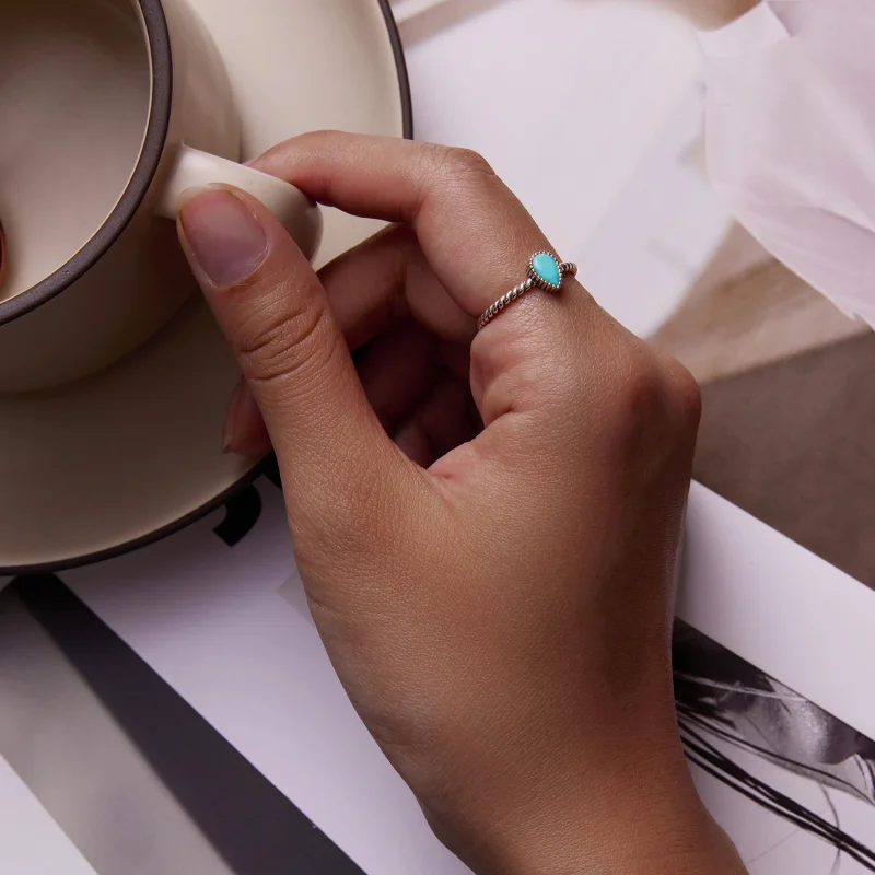 (imagem para) Anel Pandora Style Lágrima Aberto - BSR247 - Visualizar 11