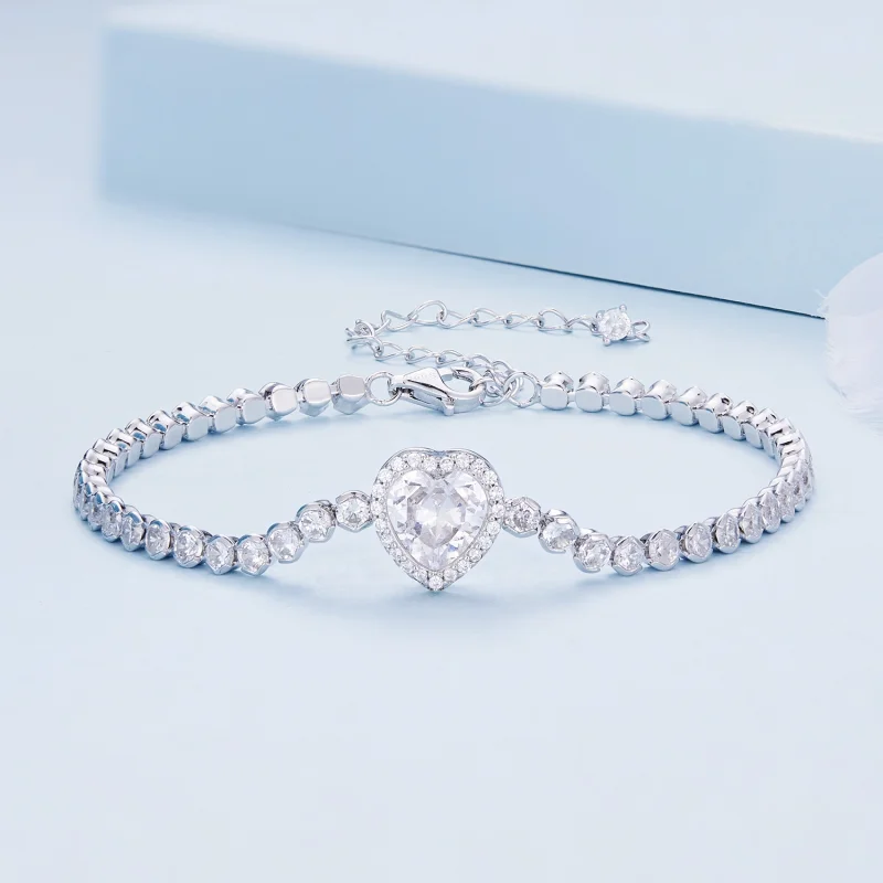 (imagem para) Bracelete Tennis Coração Estilo Pandora - BSB098 - Visualizar 2