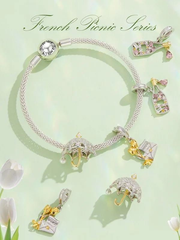 (imagem para) Brinco Pandora Style Champagne - BSC863 - Visualizar 2