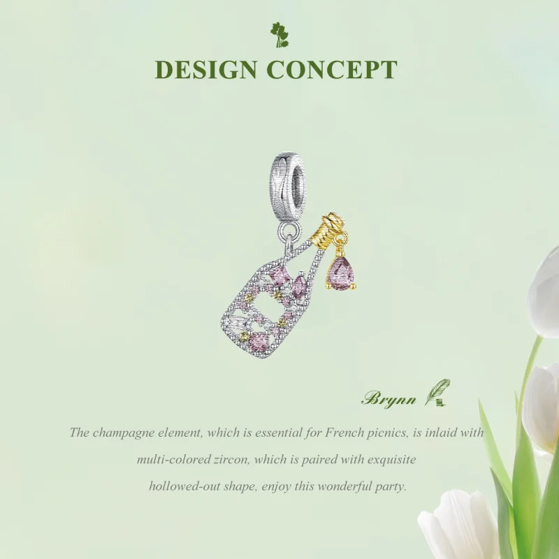 (imagem para) Brinco Pandora Style Champagne - BSC863 - Visualizar 4