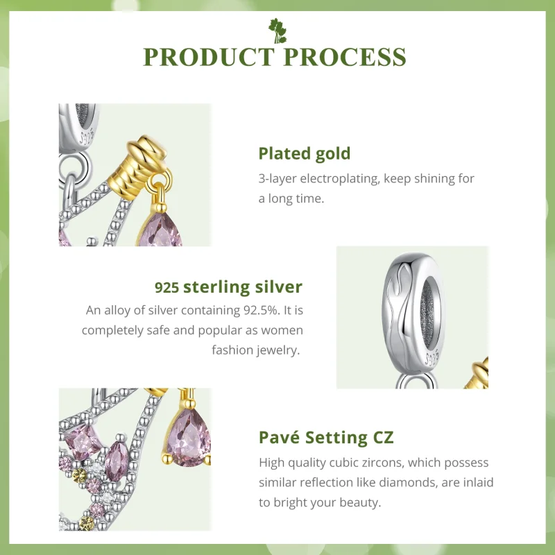 (imagem para) Brinco Pandora Style Champagne - BSC863 - Visualizar 5