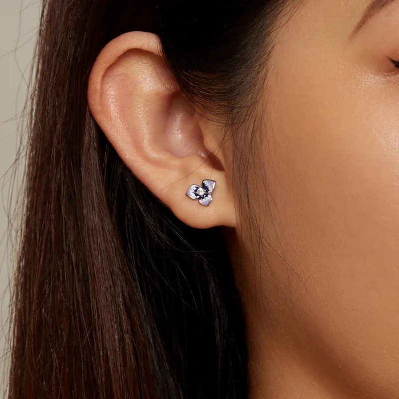 (imagem para) Brincos Estilo Pandora com Amor-Perfeito - BSE860 - Visualizar 9