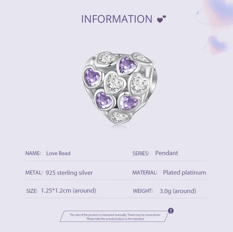 (imagem para) Charm Corações por Toda Parte Estilo Pandora - SCC2451 - Visualizar 5