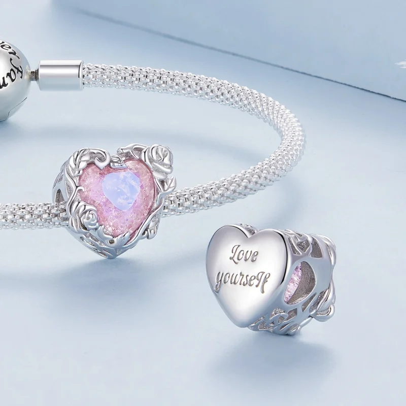 (imagem para) Charm Coração de Amor Estilo Pandora - BSC836 - Visualizar 4