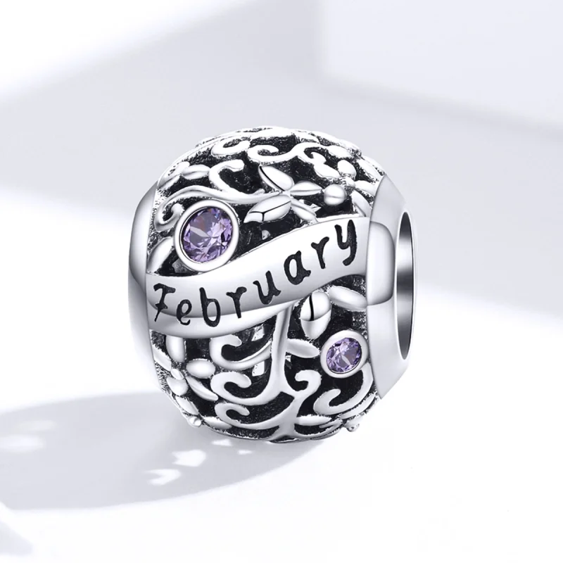 (imagem para) Charm Pandora Style Pedra de Nascimento de Fevereiro - SCC1385-2 - Visualizar 4