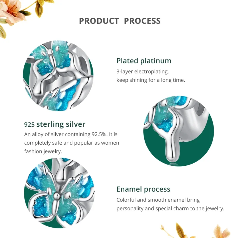 (imagem para) Charm Separador Borboleta Estilo Pandora - BSC789 - Visualizar 5