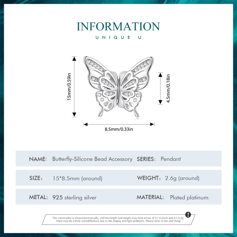 (imagem para) Charm Separador Borboletas Estilo Pandora - BSC823 - Visualizar 4