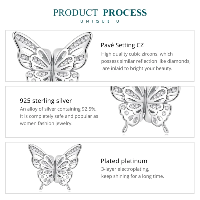 (imagem para) Charm Separador Borboletas Estilo Pandora - BSC823 - Visualizar 6