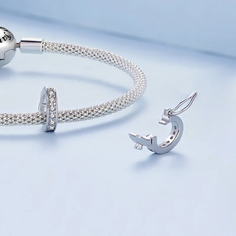 (imagem para) Charm Separador Pandora Style Cristal Brilhante Transparente - BSC886 - Visualizar 4