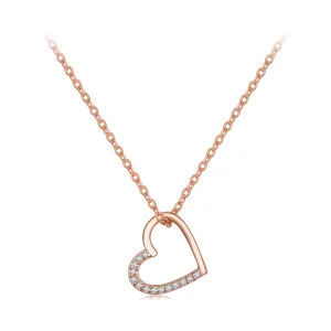 Colar Coração Estilo Pandora Rose Gold - SCN347-C (imagem para) Colar Coração Estilo Pandora Rose Gold - SCN347-C