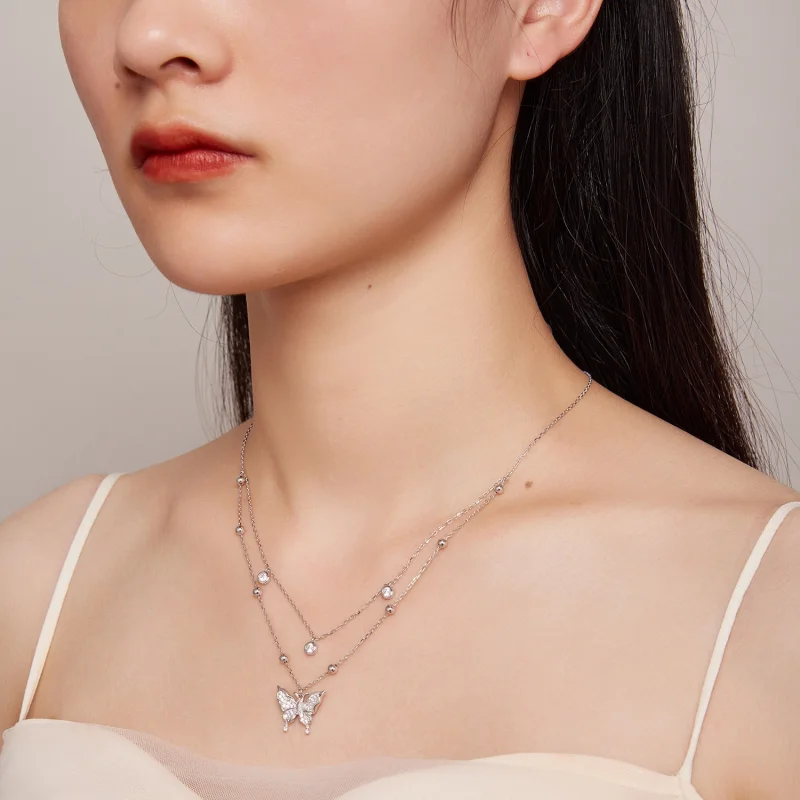 (imagem para) Colar de Dupla Corrente Estilo Pandora - BSN308 - Visualizar 7